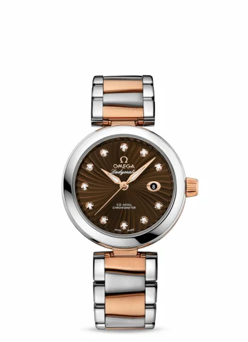 Omega LadyMatic Co-Axial 34 Stainless Steel / Red Gold / Brown / Bracelet 425.20.34.20.63.001 (42520342063001)